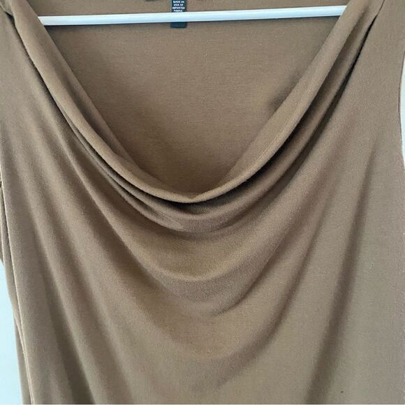 Eileen Fisher Brown Tank Dress Drape Neck Small - Picture 3 of 4